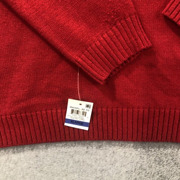 Karen Scott Womens XL Christmas UGLY Sweater red Black Snowflake small flaw - Picture 7 of 9